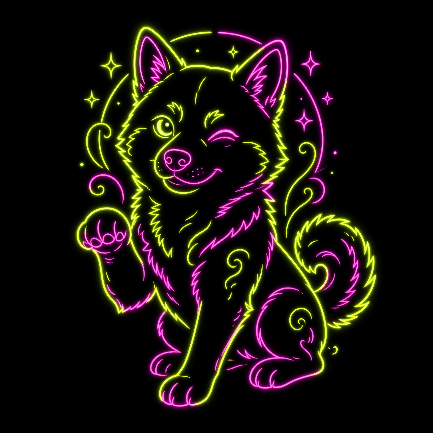 Mystic Doge neon dog